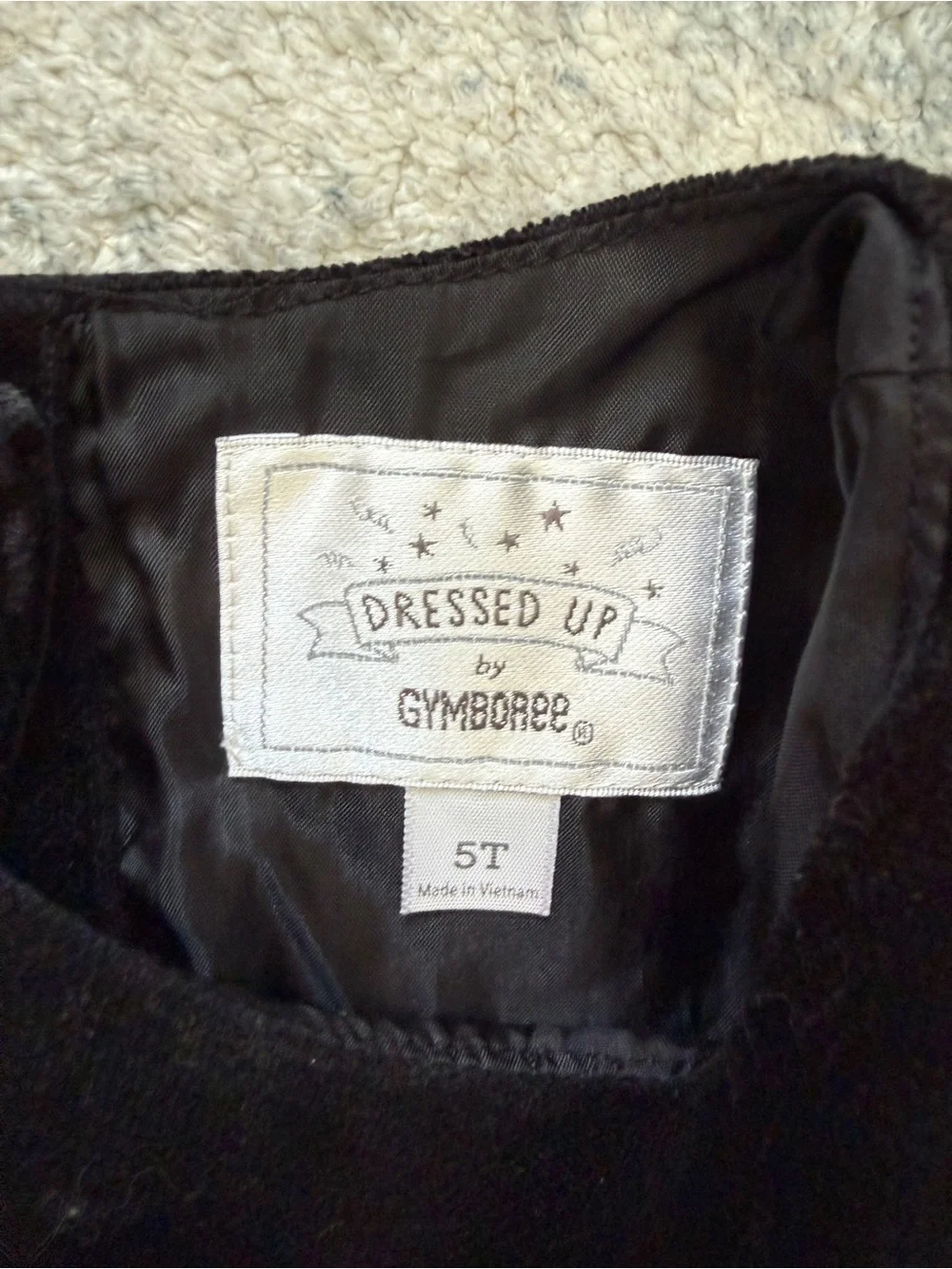 Gymboree Black Velvet Top with Red Plaid Skirt Dress